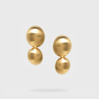 Double Disc Gold Earrings