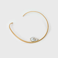 Pearl Ring Necklace in Gold