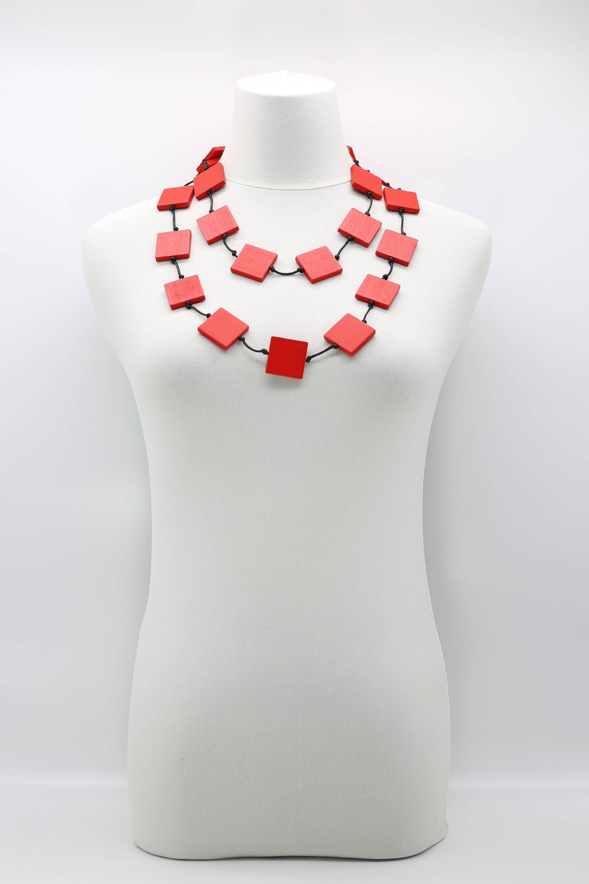 Recycled Red Wood Necklace