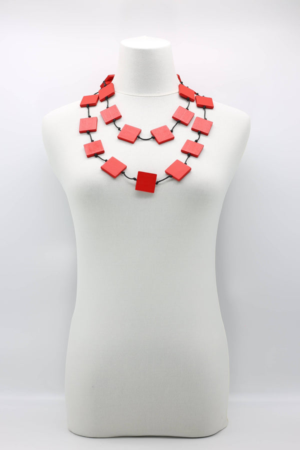 Recycled Red Wood Necklace