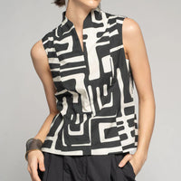 Crossroads Top- Black White