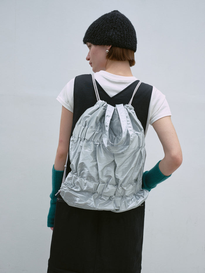 Tiered Banding Backpack Silver