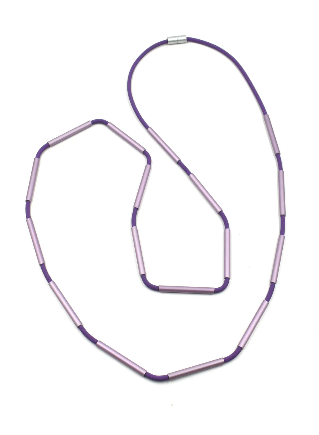 CB507 - Violet Purple Separated Bar Necklace