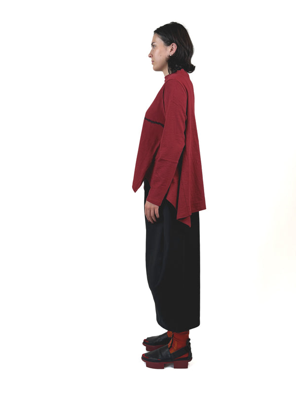 253 012 Red Pullover with Black Print