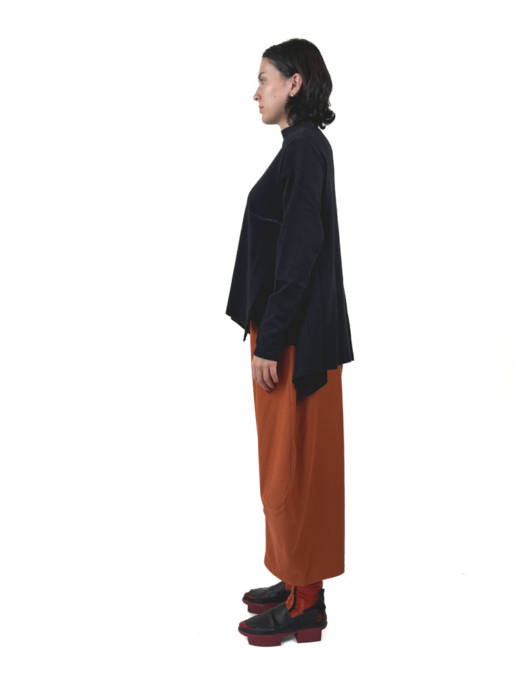 253 012 Black Pullover with Blue Print