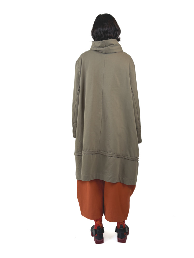 253 007 Khaki Coat with Orange Trims