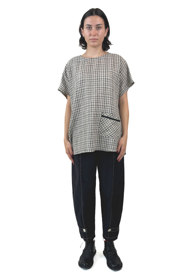 Shelley Black Check Top