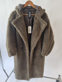 Jojo Khaki Faux Fur Hooded Coat