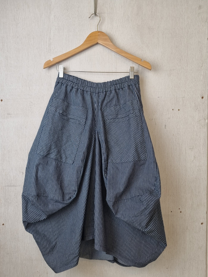 Avery Skirt Navy Ticking