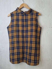 Summer Indigo Check Top