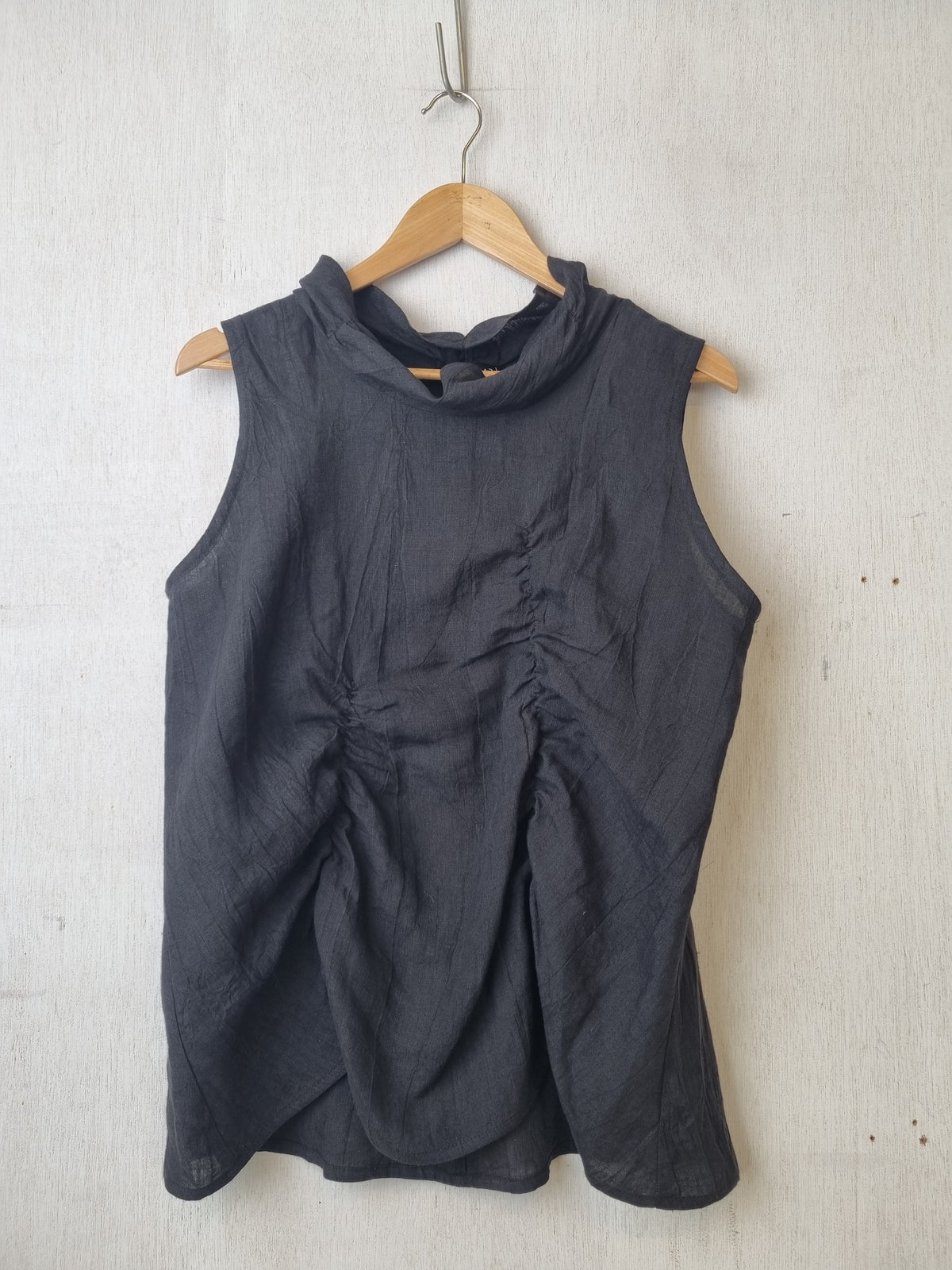 Summer Black Linen Top