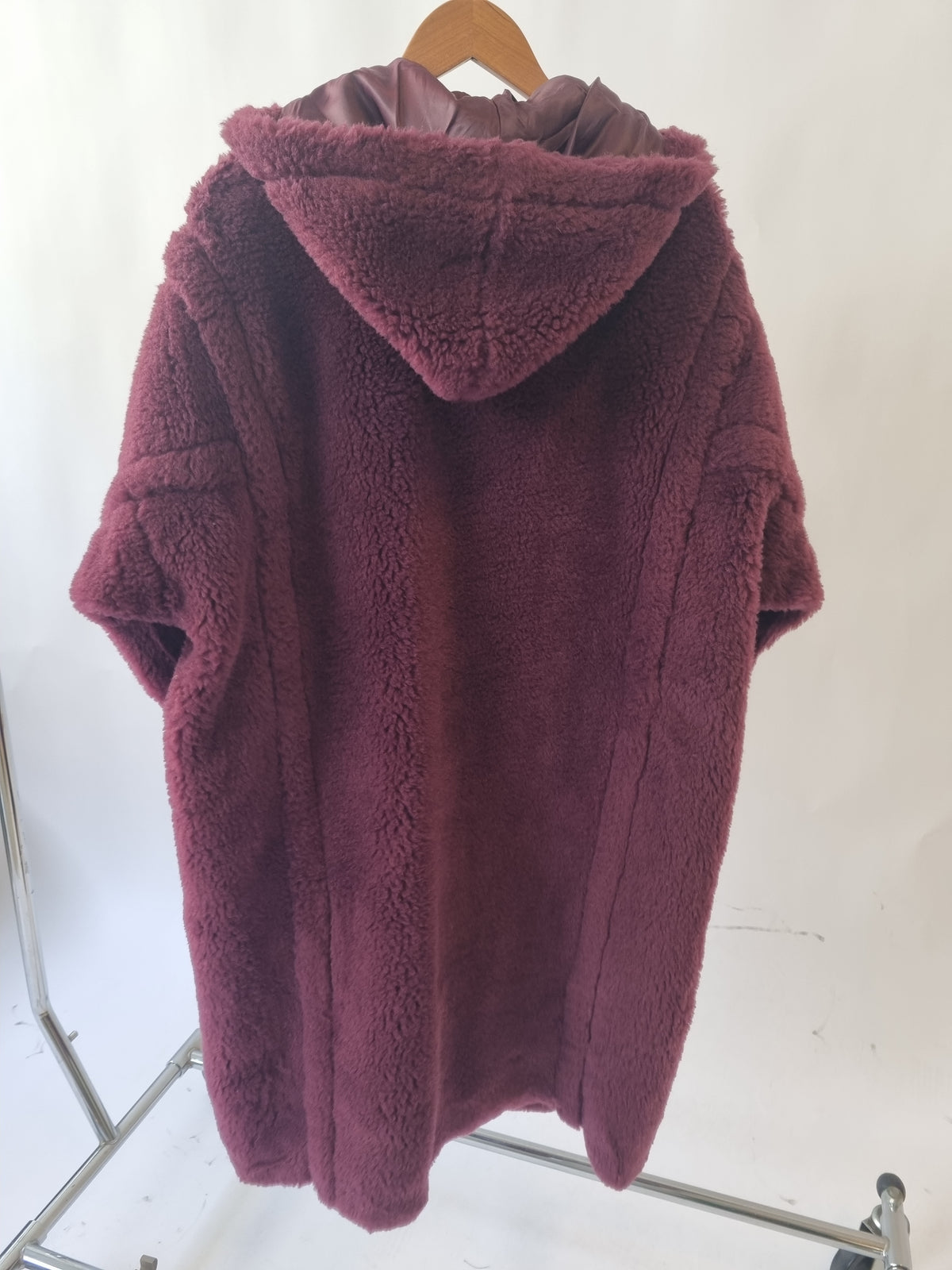 Jojo Sangria Faux Fur Hooded Coat