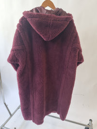 Jojo Sangria Faux Fur Hooded Coat