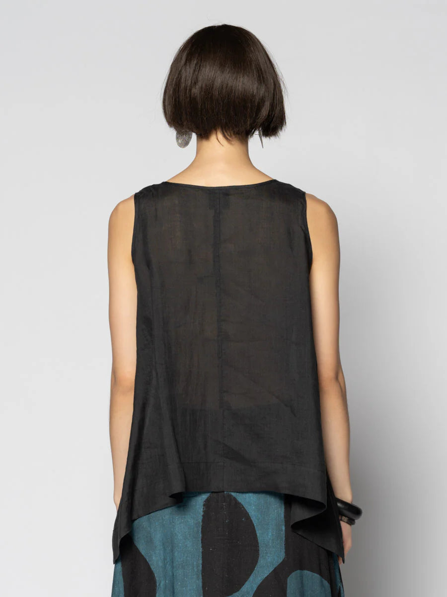 Sumi Black Frill Top