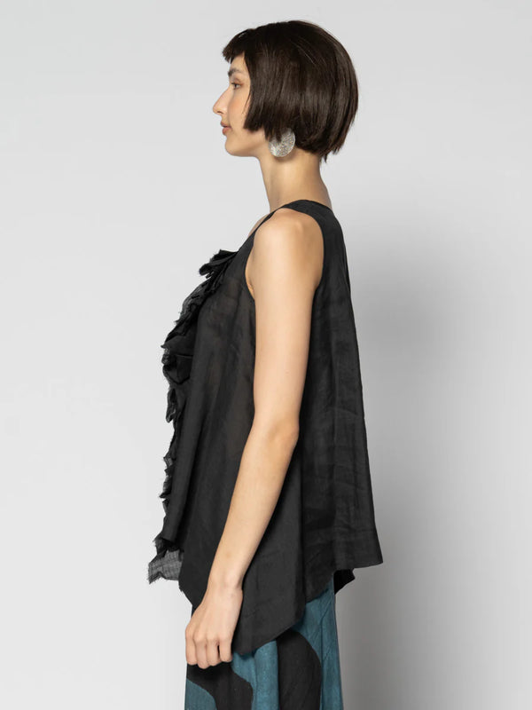 Sumi Black Frill Top