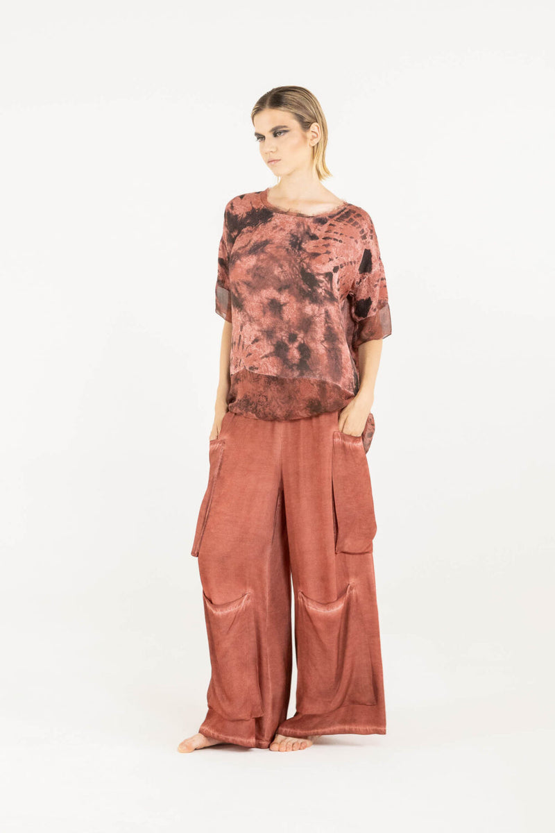 S307 Top Red Ochre Print