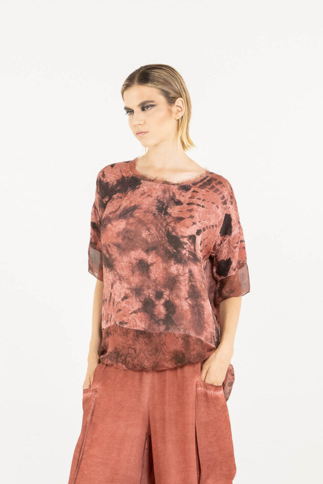 S307 Top Red Ochre Print