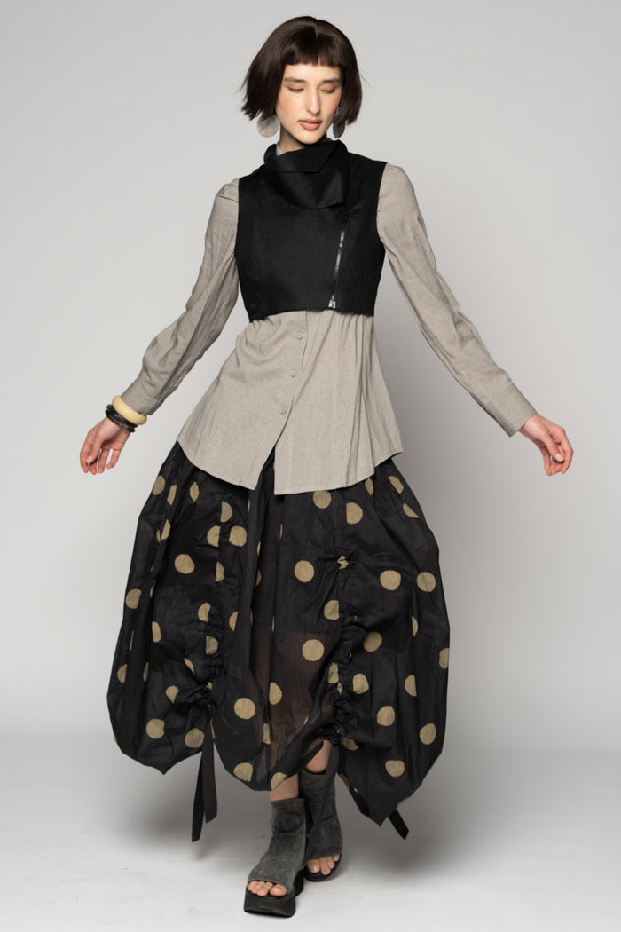 Dotto Black Gather Skirt