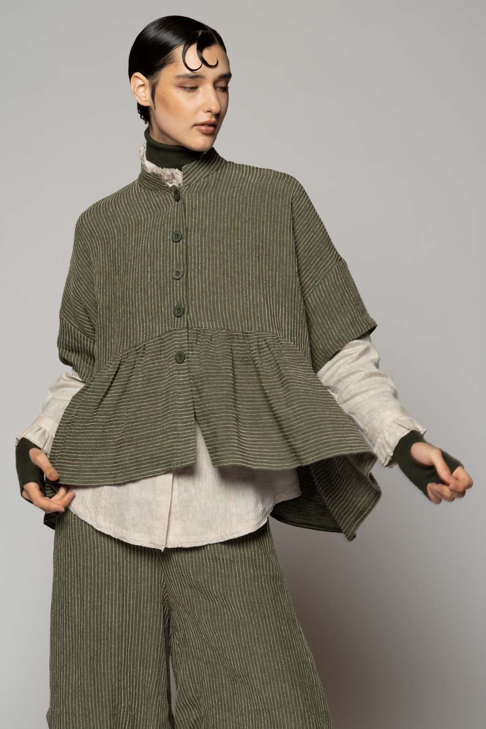 Ember Moss Gather Jacket