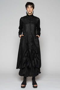 Halo Gather Dress Black