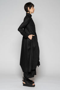 Halo Gather Dress Black