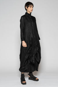 Halo Gather Dress Black