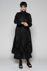 Halo Gather Dress Black