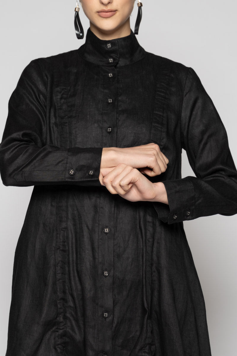 Halo Gather Dress Black