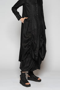 Halo Gather Dress Black