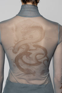 Tatu High Neck Top Denim