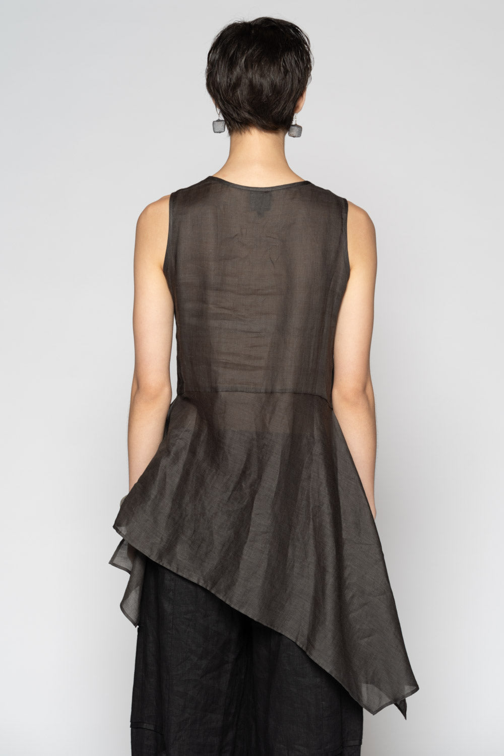 Bloom Drape Top  Charcoal