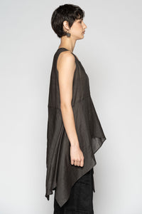 Bloom Drape Top  Charcoal