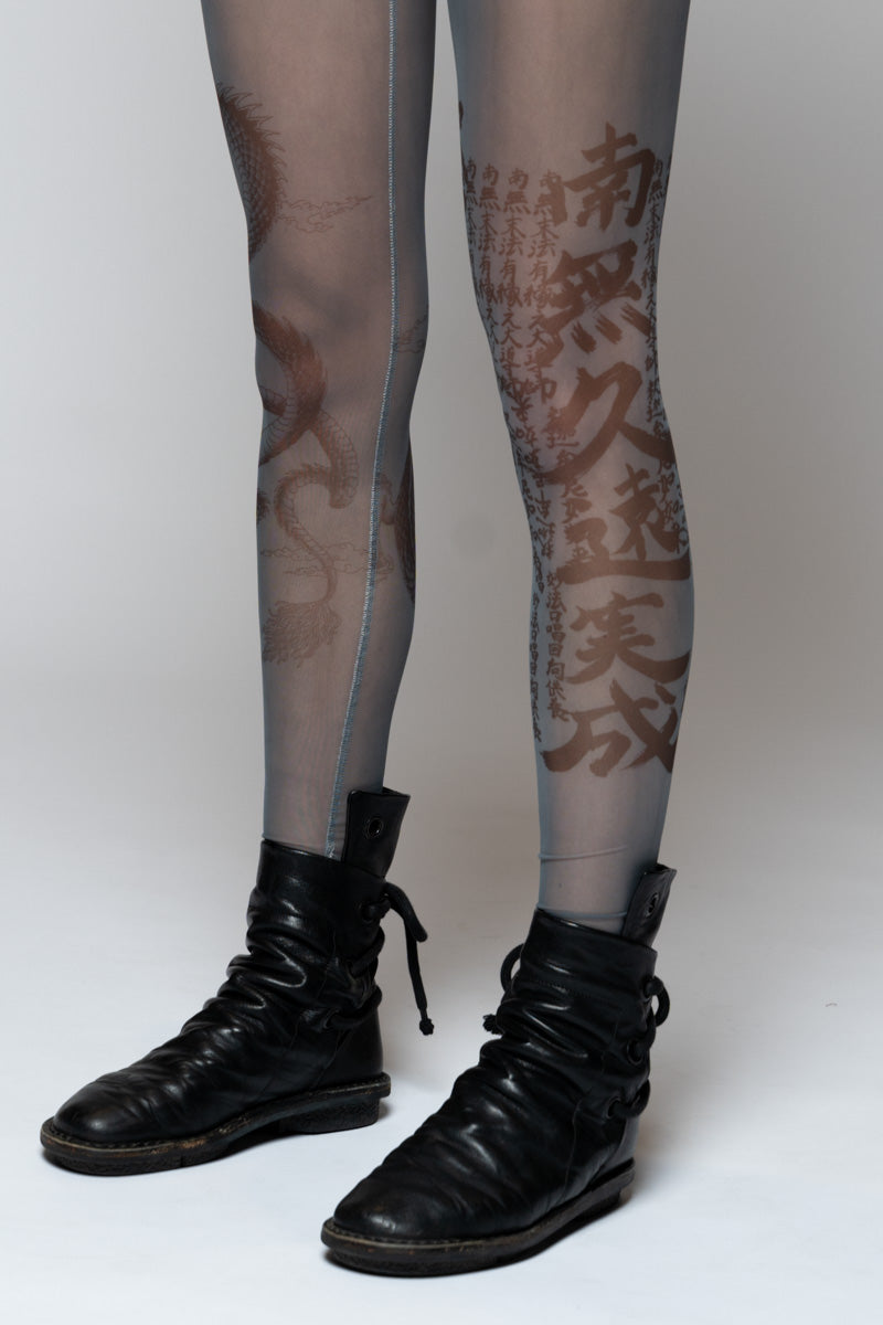 Tatu Mesh Tights Denim
