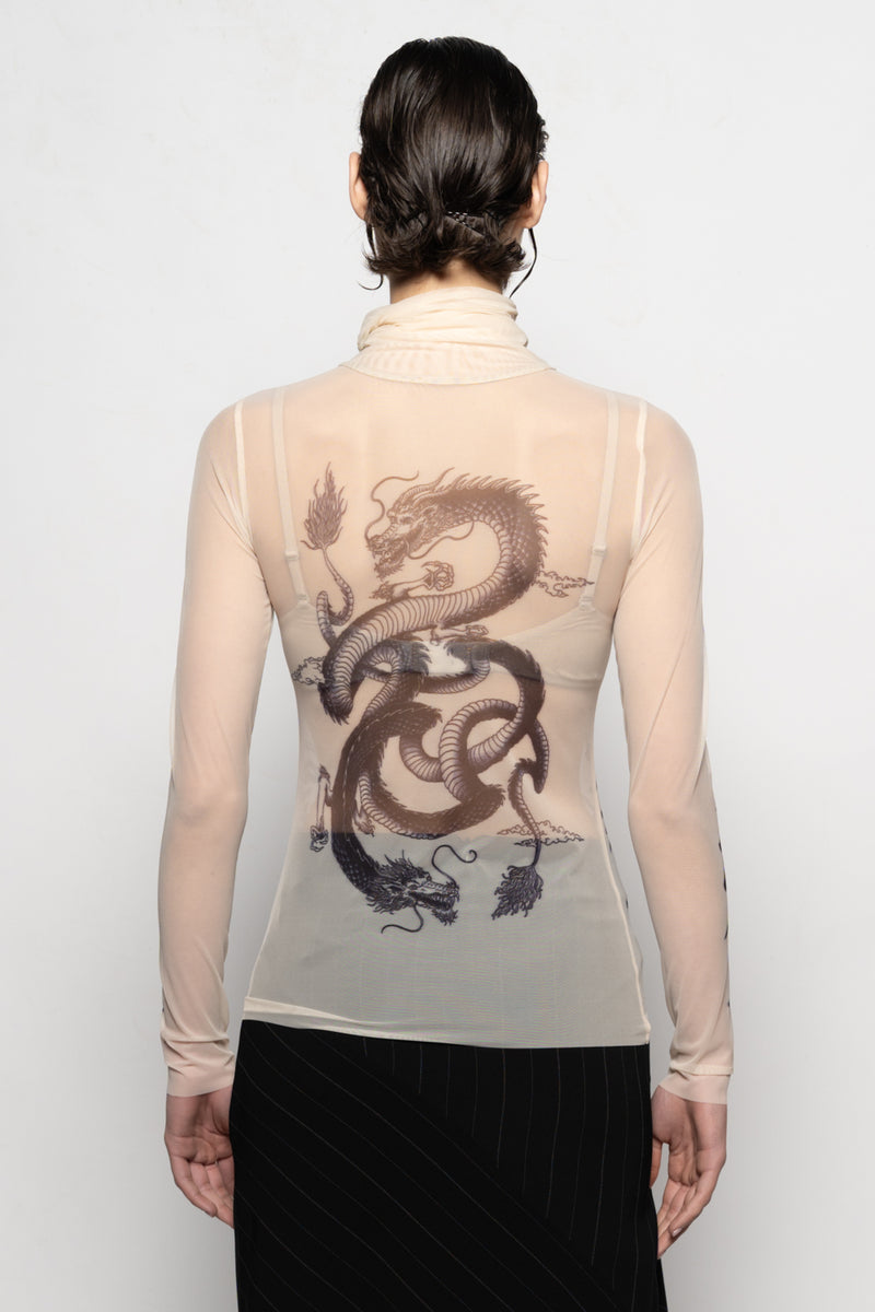 Tatu High Neck Top Nude