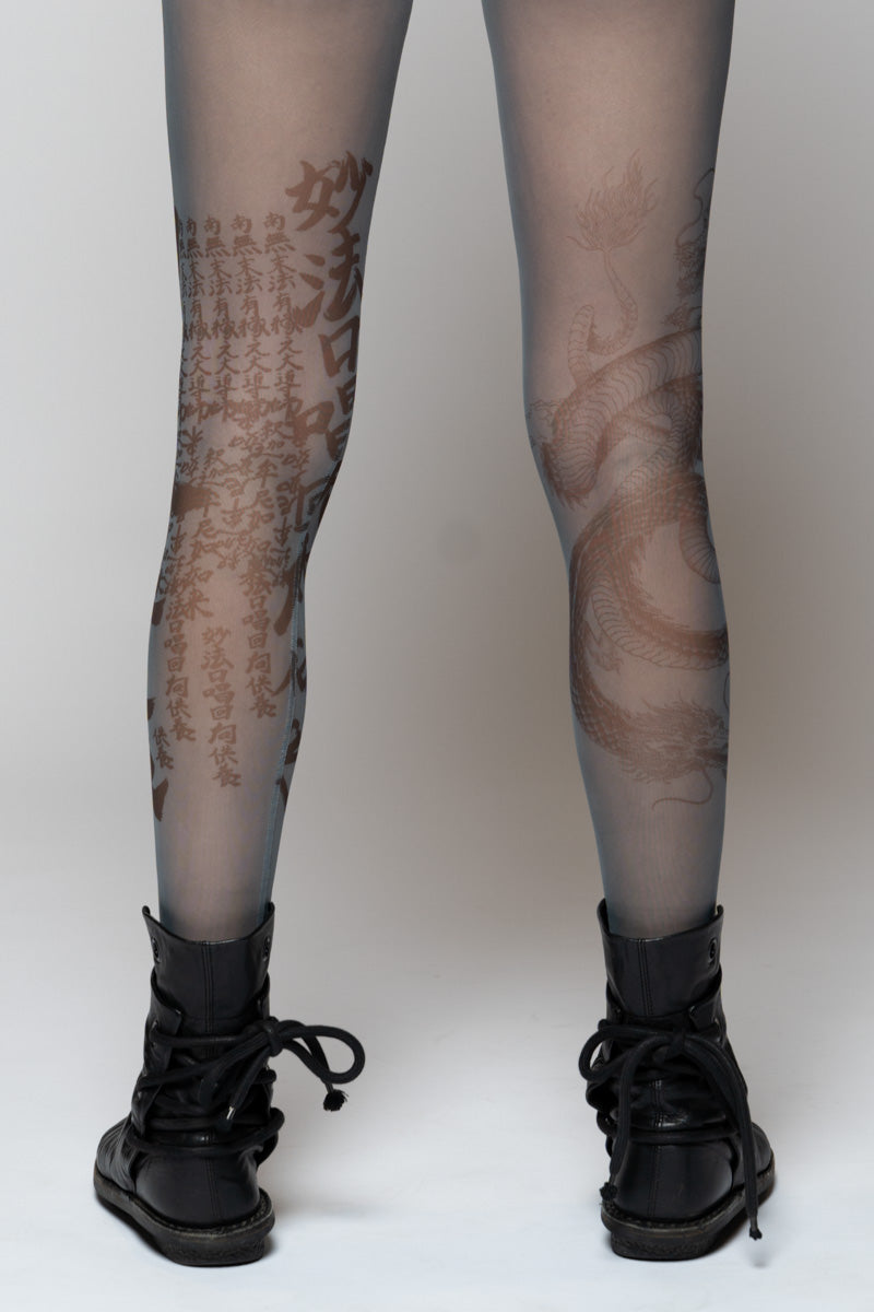 Tatu Mesh Tights Denim