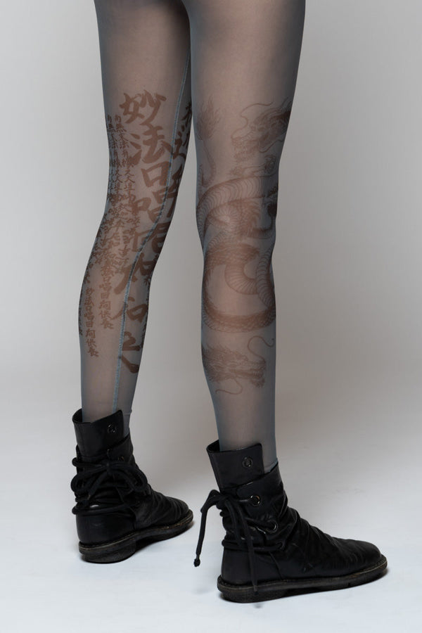 Tatu Mesh Tights Denim