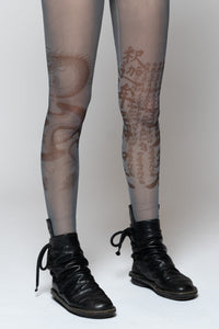 Tatu Mesh Tights Denim