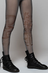 Tatu Mesh Tights Denim