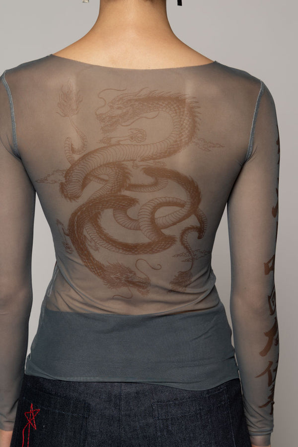 Tatu Mesh Top Denim