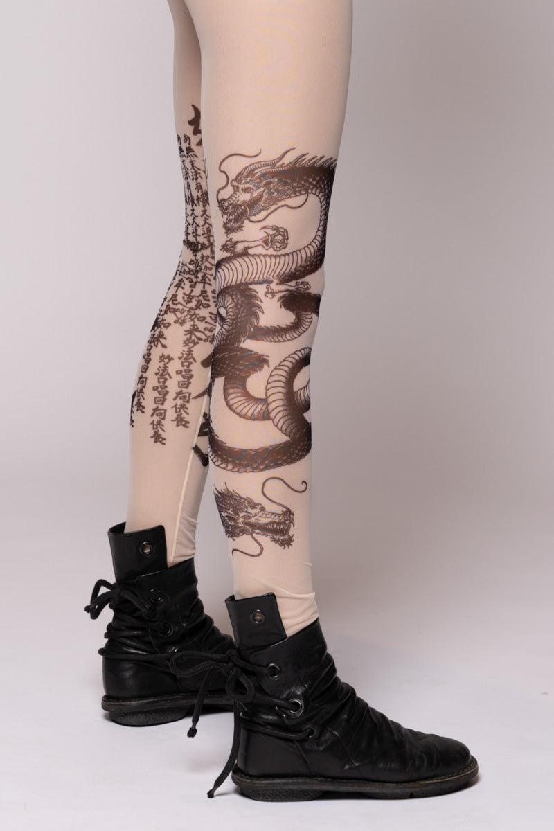 Tatu Mesh Tights Nude