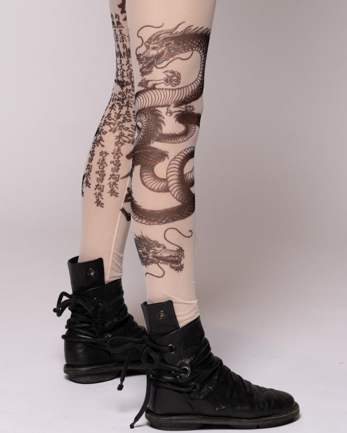 Tatu Mesh Tights Nude