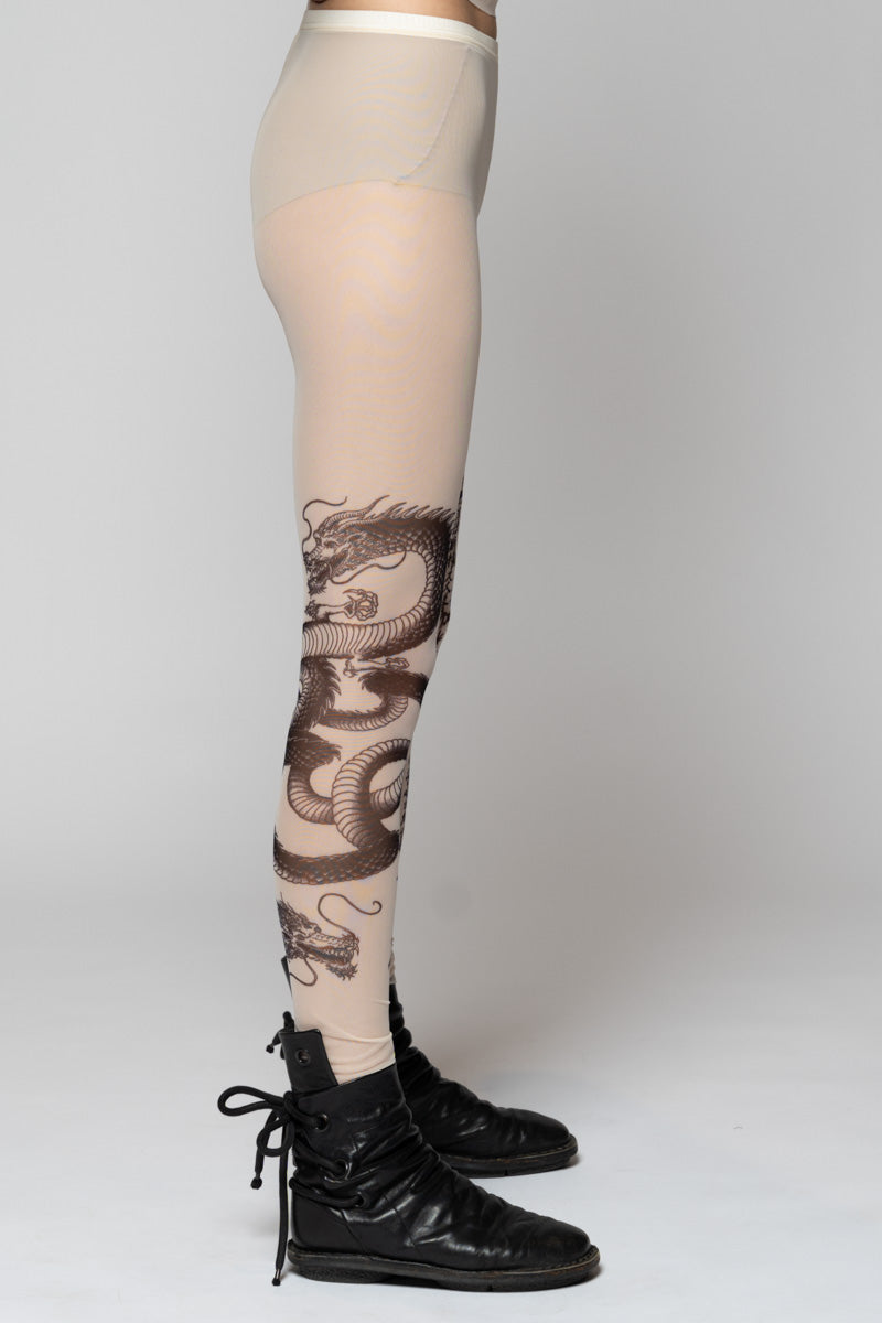 Tatu Mesh Tights Nude
