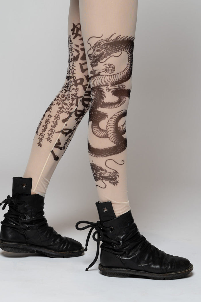 Tatu Mesh Tights Nude