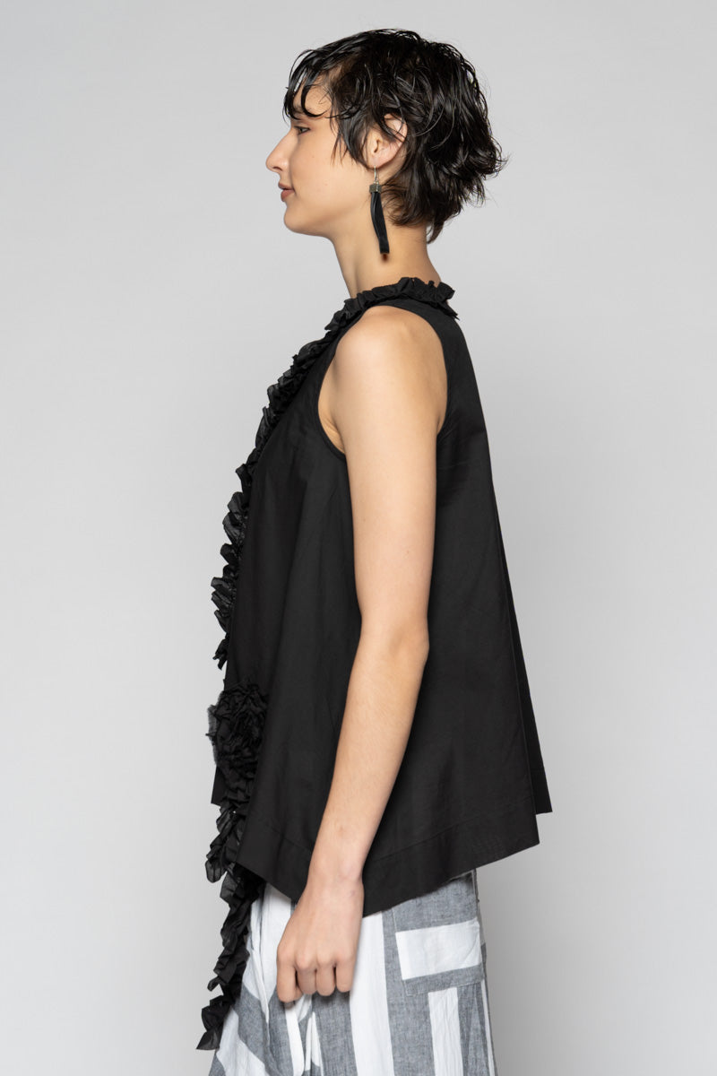 Mimi Frill Tank Black