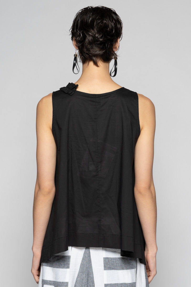 Mimi Frill Tank Black
