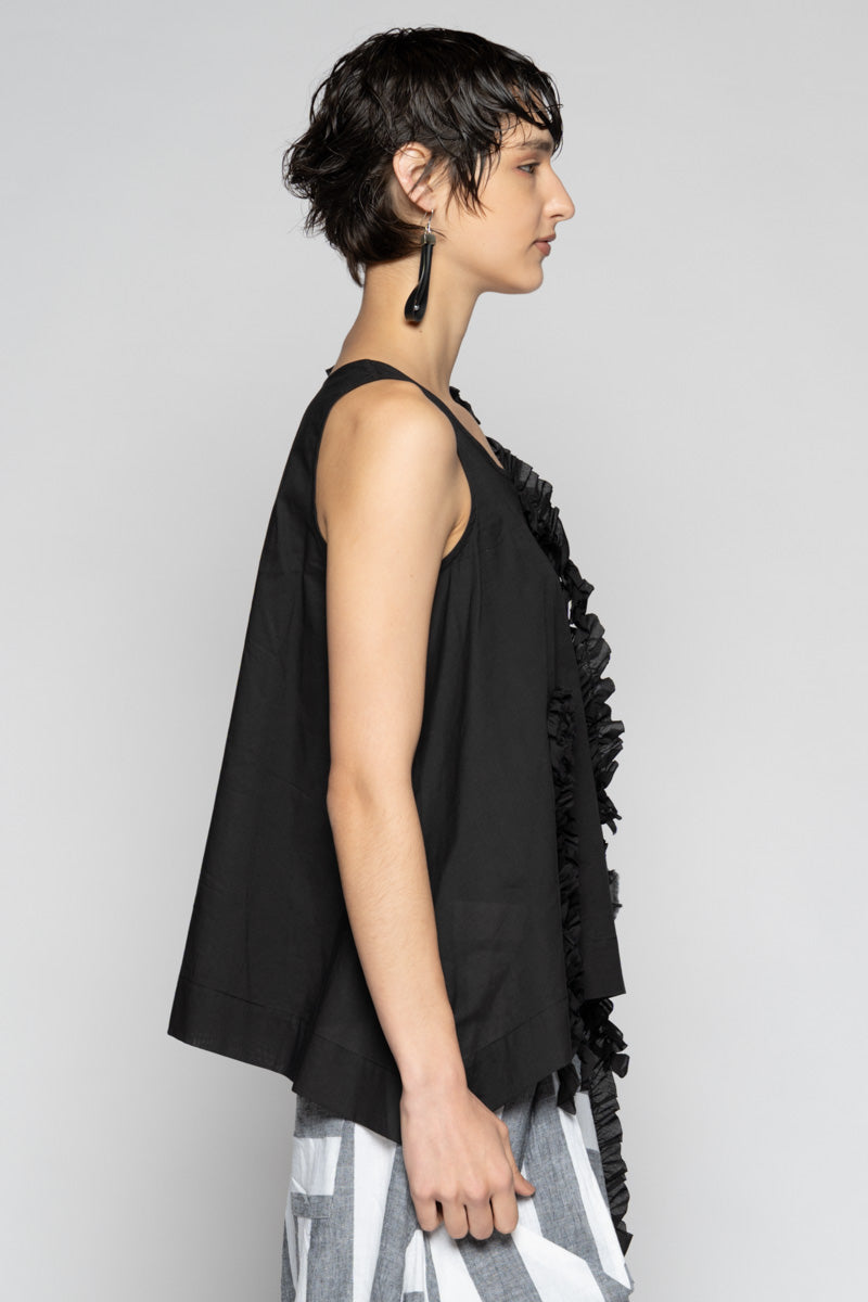 Mimi Frill Tank Black
