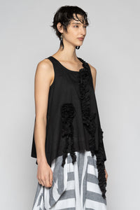 Mimi Frill Tank Black