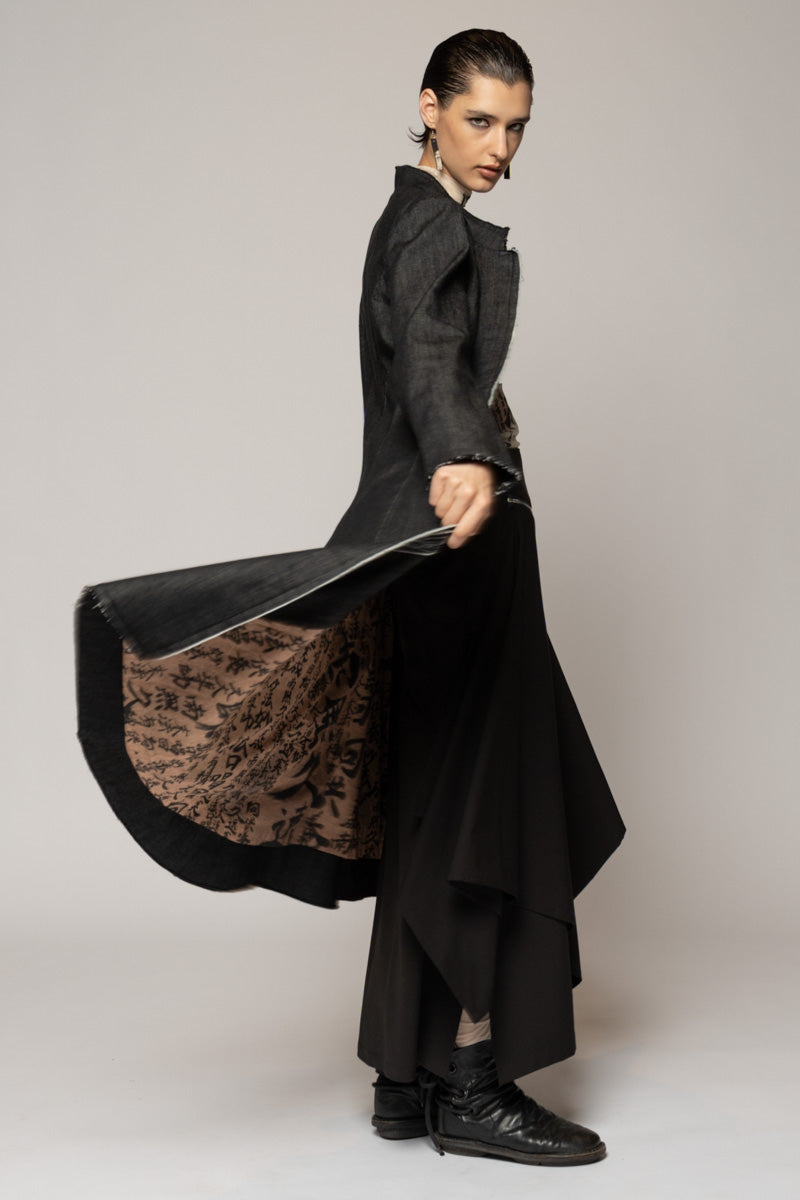 Onmitsu Coat Black Denim