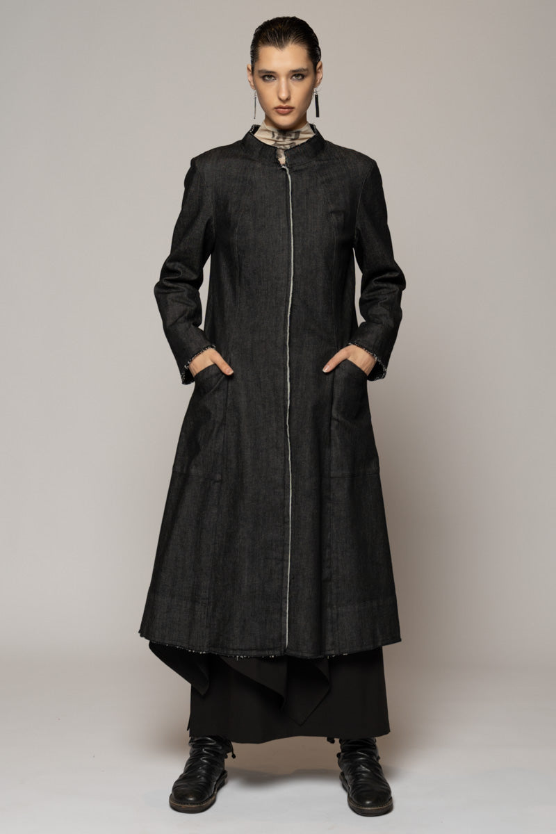 Onmitsu Coat Black Denim