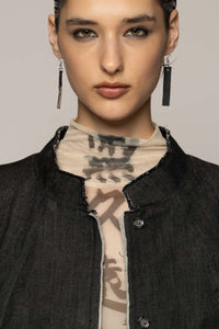 Onmitsu Coat Black Denim